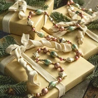 6' PASTEL BEADED GARLAND W/ GOLD GLITTER