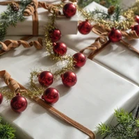6' GOLD TINSEL & RED BALL GARLAND