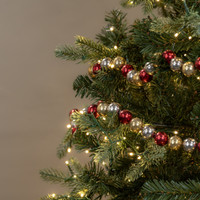 6' GOLD, RED & SILVER BALL GARLAND