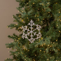 8.5" SILVER FUSED SNOWFLAKE ORNAMENT