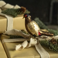 GLITTERED PHEASANT ORNAMENT