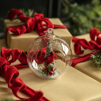 CARDINAL IN OPEN GLOBE ORNAMENT