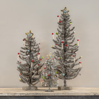 11" SILVER FESTIVE TREE
