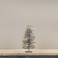 11" SILVER FESTIVE TREE