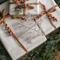 8.25" GOLD FUSED SNOWFLAKE ORNAMENT