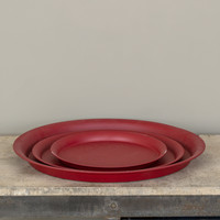 15.5" RED ROUND TRAY