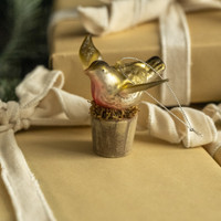 PINK & YELLOW BIRD ORNAMENT