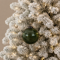 3" TRANSPARENT GREEN GLASS ORNAMENT