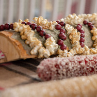 9' POPCORN  CRANBERRY GARLAND
