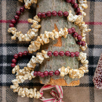 9' POPCORN  CRANBERRY GARLAND