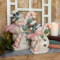 10" CANDY CANE SNOWMAN