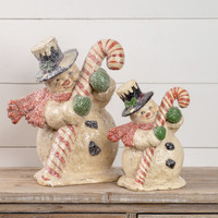 10" CANDY CANE SNOWMAN