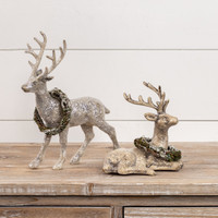 RESTING DEER WITH WREATH