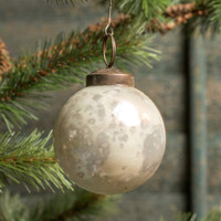 2" WHITE KUGEL ORNAMENT