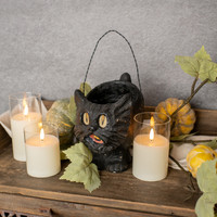 8" BLACK VINTAGE CAT