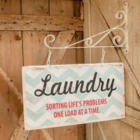 LAUNDRY SORTING LIFE'S PROBLEMS BRACKET SIGN