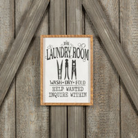 LAUNDRY HELP WANTED SIGN