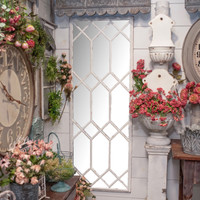 71" WHITE METAL LATTICED MIRROR*