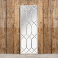 71" WHITE METAL LATTICED MIRROR*