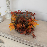 10" MAPLE LEAVES & BERRIES BIRDNEST