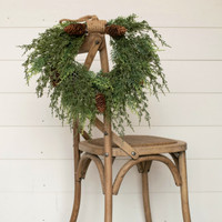 16" CEDAR HANGING WREATH W/CONES