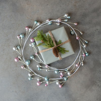 72" SKY BLUE, BLUSH & SILVER BALL GARLAND W/ 1.5" BALL