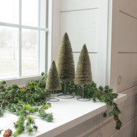 12" GREEN BOTTLEBRUSH TREE W/ WIRE BASE