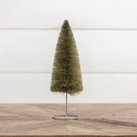 12" GREEN BOTTLEBRUSH TREE W/ WIRE BASE