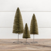 12" GREEN BOTTLEBRUSH TREE W/ WIRE BASE