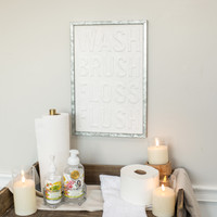 WASH BRUSH FLOSS FLUSH SIGN