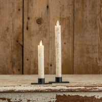SET/ 2 - 6.75" MOVING FLAME CREAM TAPER CANDLE