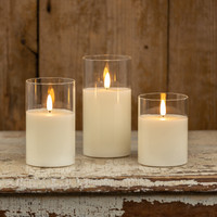 6" GLASS 3D FLAME CANDLE
