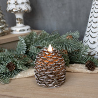 4.25" MOVING FLAME PINECONE CANDLE
