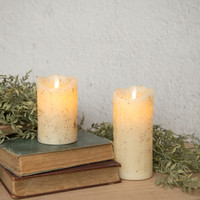 5" MOVING FLAME CREAM PILLAR CANDLE