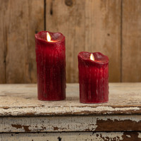 5" MOVING FLAME RED PILLAR CANDLE