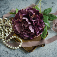 24.25" PURPLE PEONY SPRAY