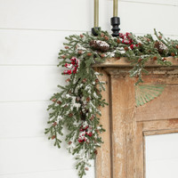 5' SNOWY PINE & PINECONES GARLAND