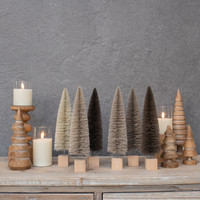 SET/6 - 12" TAN HUES BOTTLE BRUSH TREES
