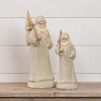 16" IVORY SANTA W/ SNOWY TREE