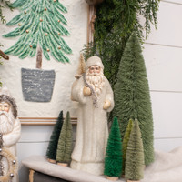 12" IVORY SANTA W/ SNOWY TREE