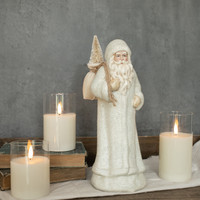 12" IVORY SANTA W/ SNOWY TREE