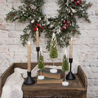 SET/ 3 SNOWY GREEN BOTTLEBRUSH TREES