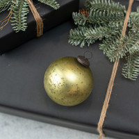4" OLIVE GREEN KUGEL ORNAMENT