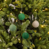 SET/ 12 - 1.75" GREEN FLOCKED BALLS