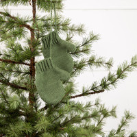 4" GREEN MITTEN ORNAMENT