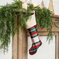20" WHITE TARTAN STOCKING