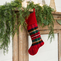 20" RED TARTAN STOCKING