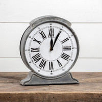 GALVANIZED MANTEL CLOCK