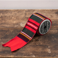 RED TARTAN WIRED RIBBON