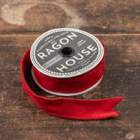 1" RED VELVET WIRED RIBBON